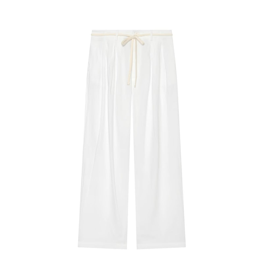 Damen Zweiteiliges Loungewear-Set mit weiter Hemdbluse und fließender Marlene-Hose Drune