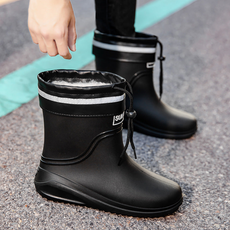 Damen Kurzschaftige Regenstiefeletten mit verstellbarem Zugband und reflektierendem Saum Drune