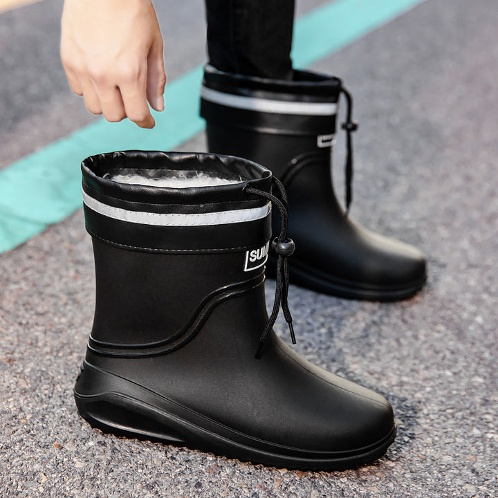 Damen Kurzschaftige Regenstiefeletten mit verstellbarem Zugband und reflektierendem Saum Drune
