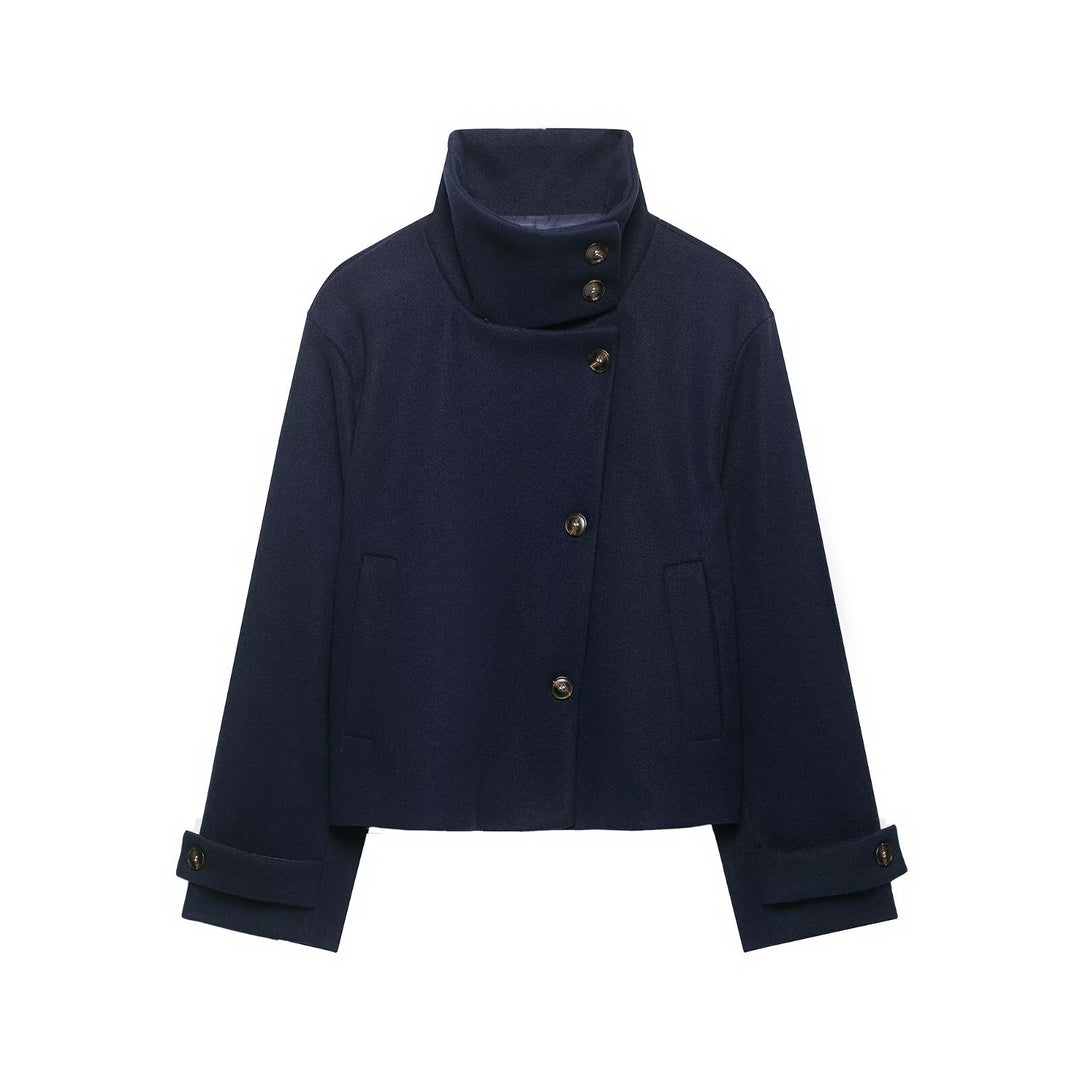 Damen Kurzjacke aus Wollmix mit hohem Stehkragen Drune
