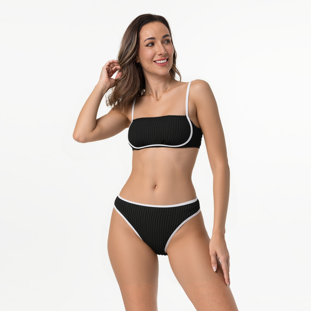 Damen Komfortables Bikiniset mit Rippdesign Drune