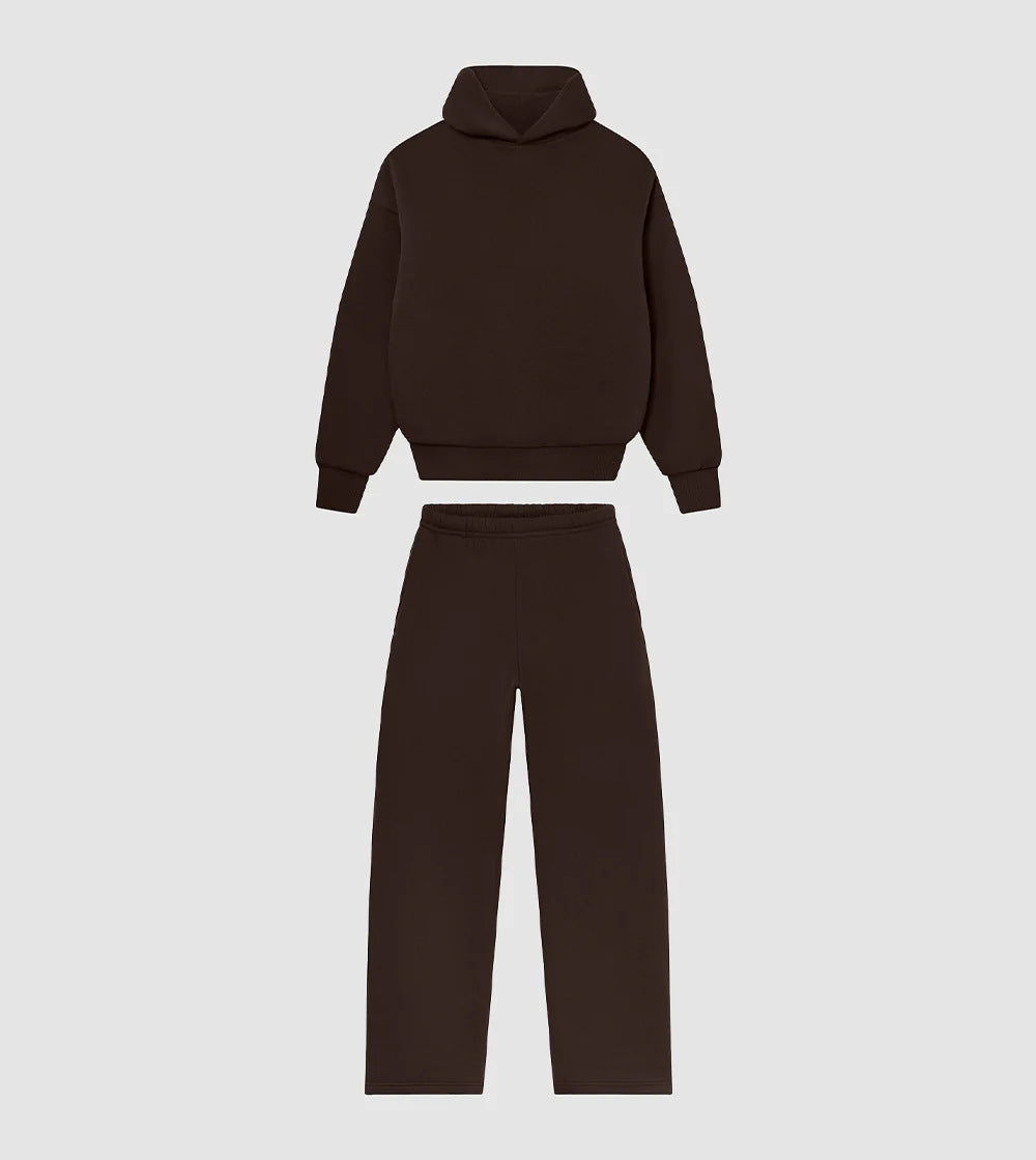 Unisex nan gemütliches Loungewear-Set mit hohem Rollkragen, relaxed-fit Sweatshirt und gerader Sweatpants Drune