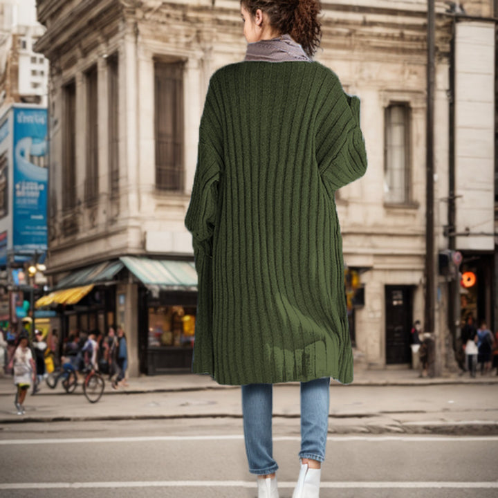 Damen Langstrickjacke mit offenem Design und современной Struktur Drune