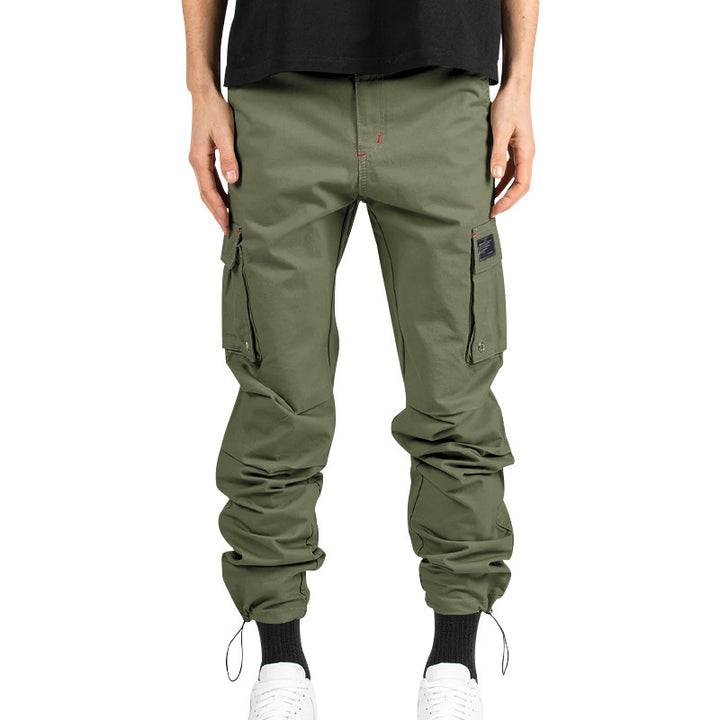 Herren nan urbaner Utility-Jogger mit geknöpften Cargotaschen und verstellbarem Knöchelzug Drune