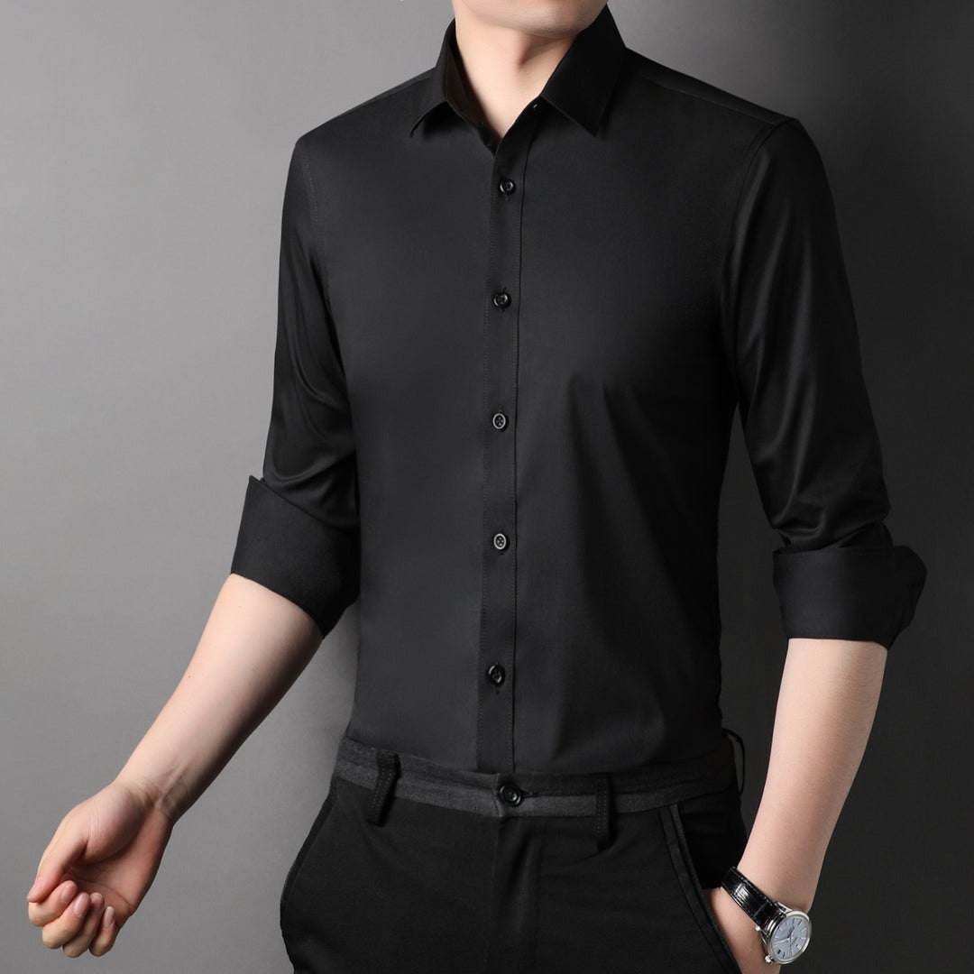 Herren Langarm Hemd mit modernem Schnitt und atmungsaktiver Textur Drune