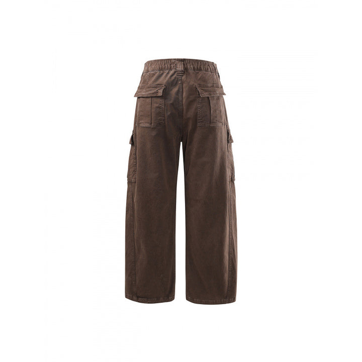 Damen Weite High Waist Cargo Culotte aus Baumwolltwill mit Mehrfachtaschen Drune
