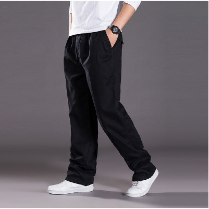 Herren Relaxed-Fit Freizeit-Chinohose mit elastischem Tunnelzug, vorgeformtem Bund und geradem Bein Drune