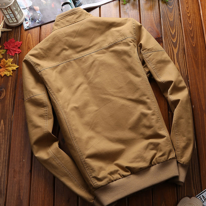 Herren nan leichtgewichtige Canvas-Utility-Jacke mit gesteppter Innenfütterung, verdecktem Zweiwege-Reißverschluss und elastischen Bündchen Drune