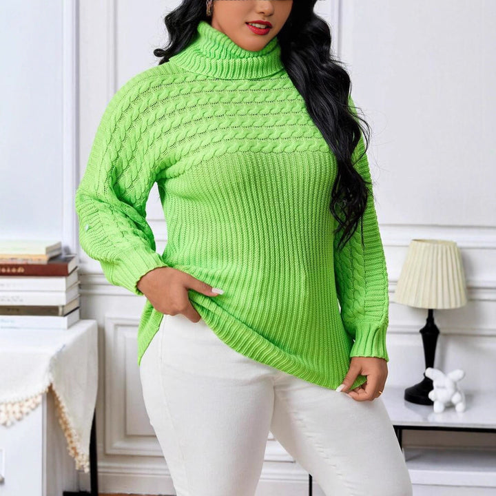 Damen Strickpullover mit Rollkragen und strukturiertem Design Drune