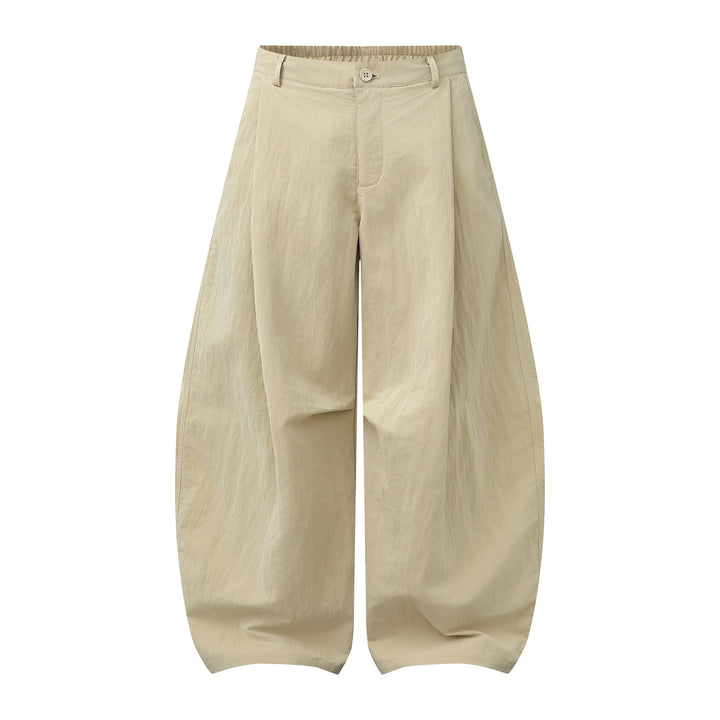 Damen Weite Culottehose mit hoher Taille und strukturierter Baumwollmischung Drune
