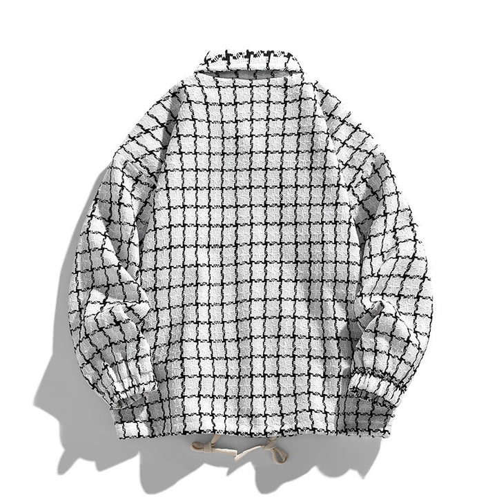 Herren Gepolsterte Coach‑Jacke mit geometrischem Muster und Kontrastbrusttasche Drune
