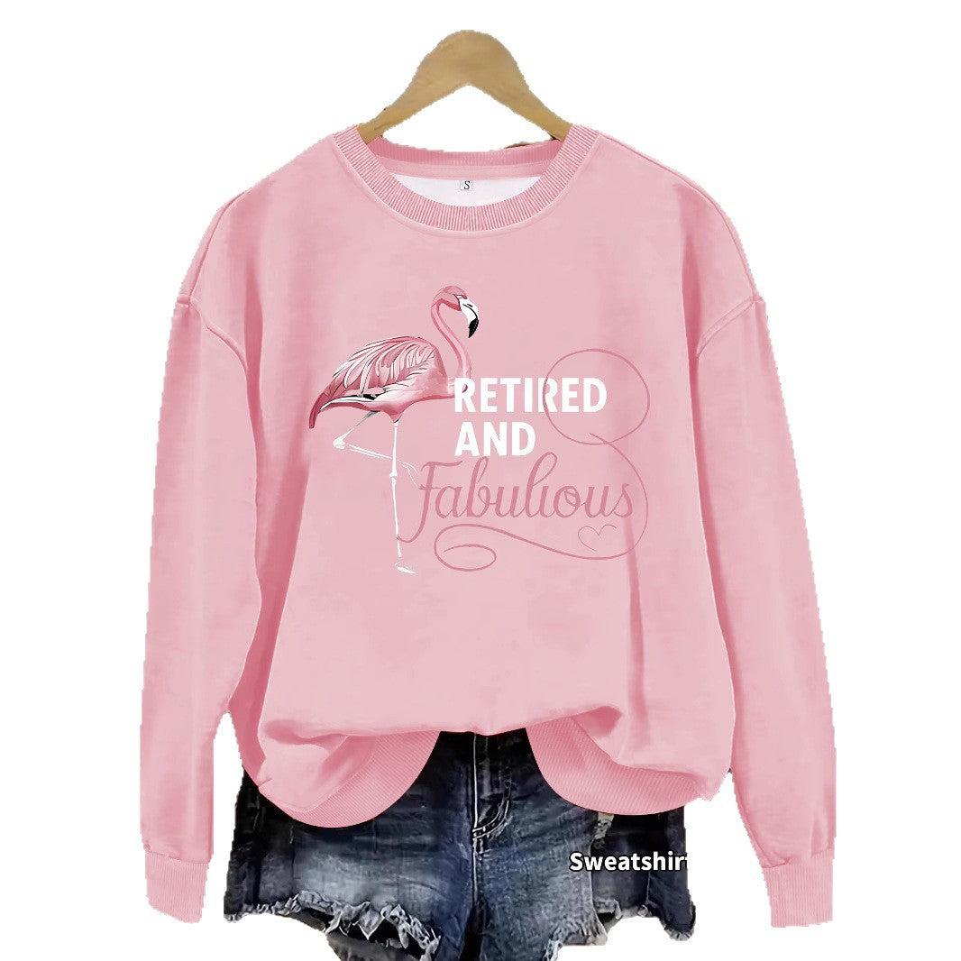 Damen Sweatshirt mit einzigartigem Flamingo-Motiv und inspirierendem Aufdruck Drune
