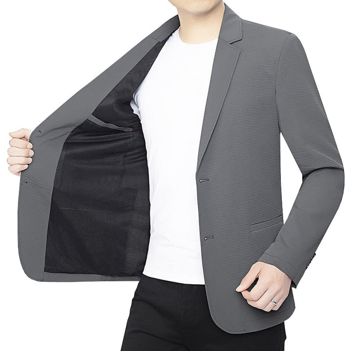 Herren Blazer schlanker Schnitt Business-Casual mit atmungsaktivem Meshfutter und Stretch Drune
