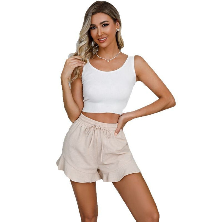 Damen Verspielte Rüschen-Sommer-Shorts Drune