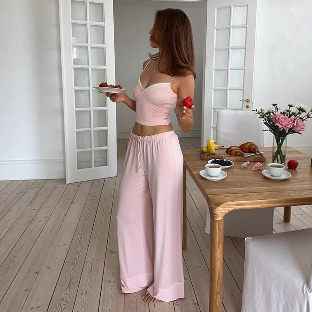 Damen lässiger Jumpsuit mit weitem Bein und verstellbarem Bund Drune
