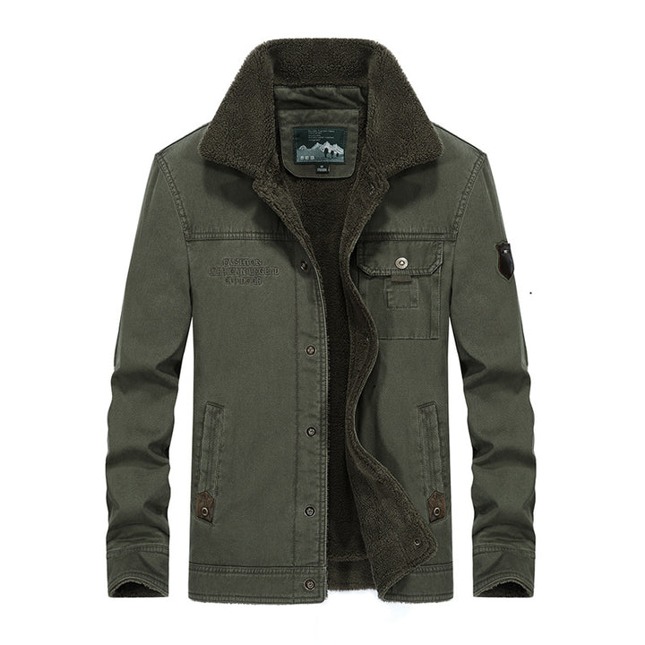Herren wattierte Sherpa-Canvas Feldjacke mit Teddyfutter und Thermoisolierung Drune
