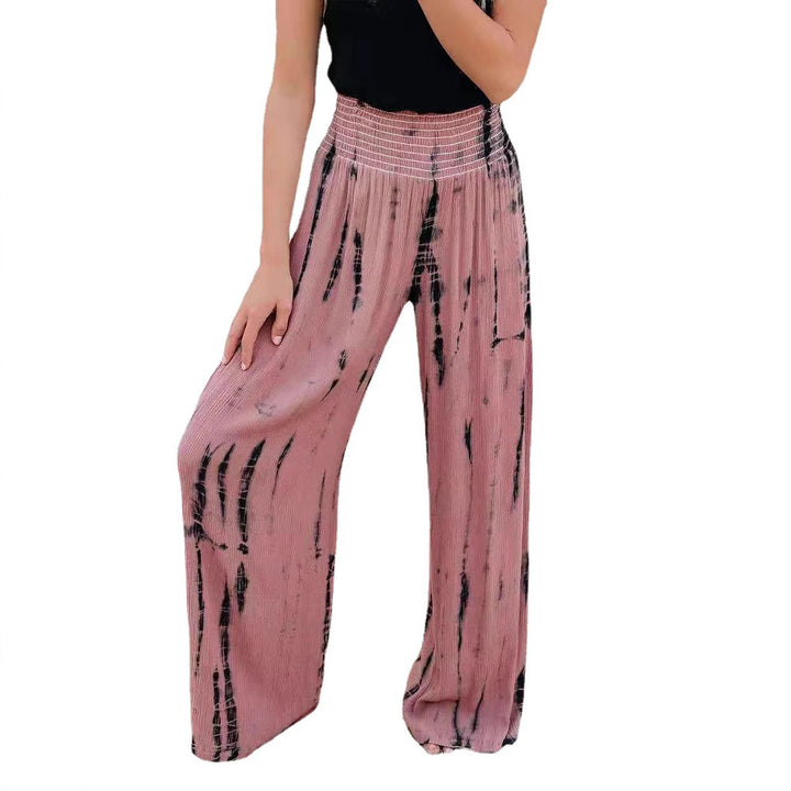 Damen elegante weite Pluderhose mit tiefem Bund und grafischem Druck Drune