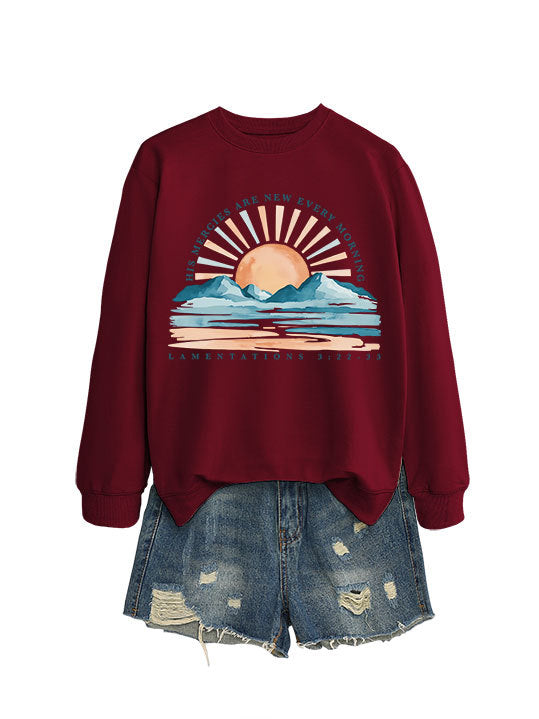 Damen Sweatshirt mit inspirierendem Sonnenaufgangsdesign und lässigem Schnitt Drune
