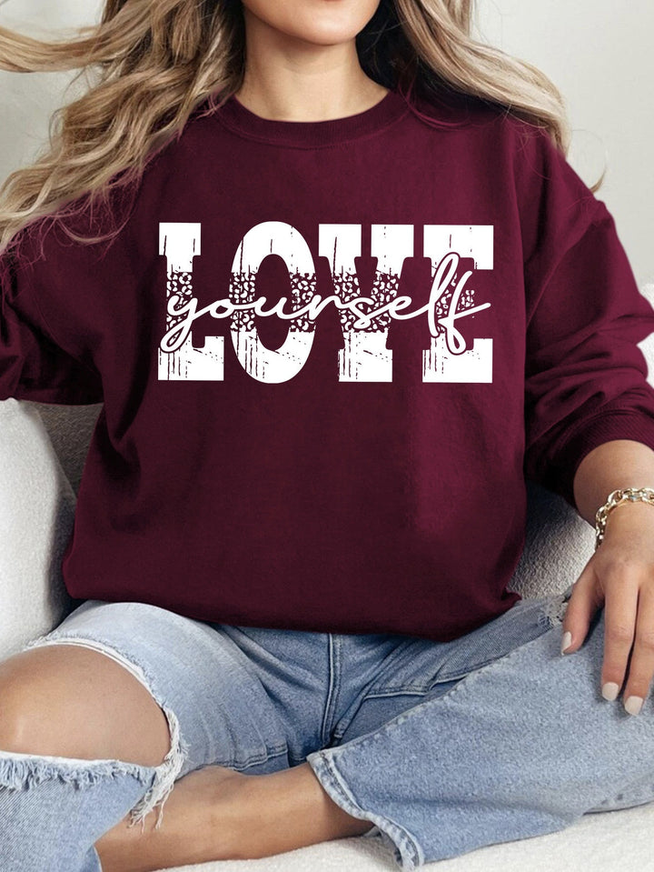 Damen Sweatshirt mit kreativem LOVE-Schriftzug und lässiger Passform Drune