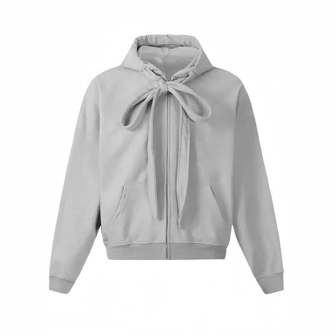 Damen Modische Kapuzenjacke mit Schleifen-Detail