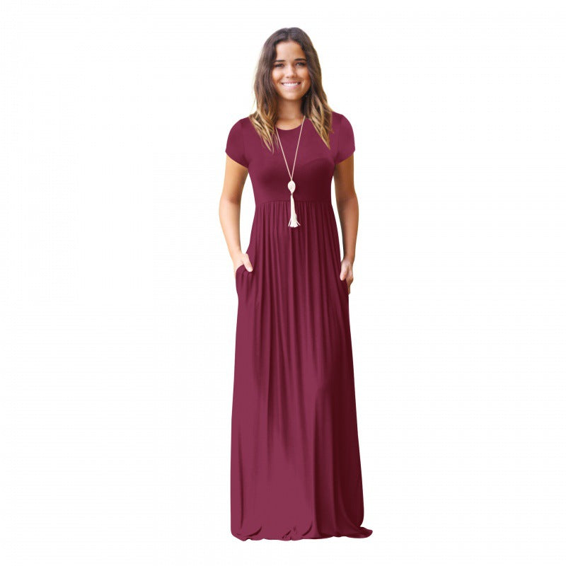 Damen Maxikleid mit praktischen Taschen und modisch fließendem Schnitt Drune