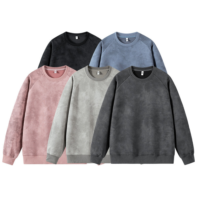 Herren Oversized Sweatshirt mit gebürstetem Fleece-Innenfutter und Vintage-Waschung Drune