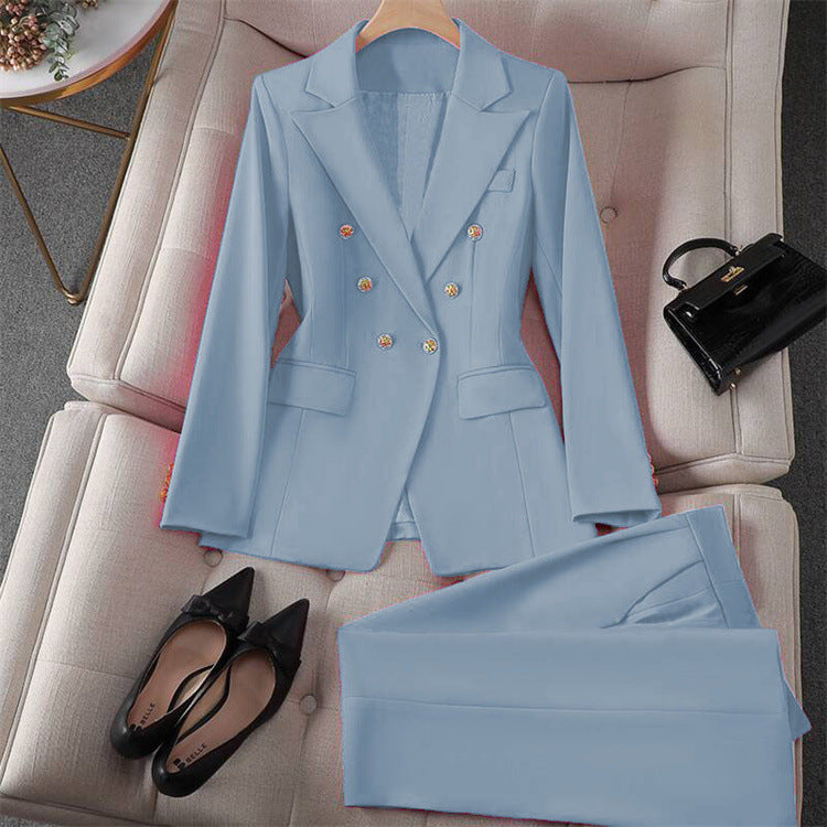Damen Modischer Doppelreiher Blazer mit eleganten Details Drune