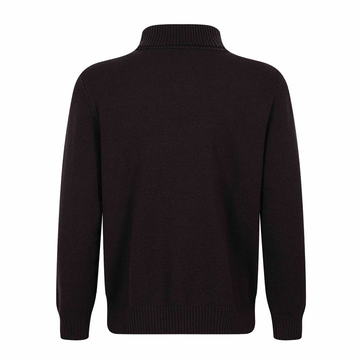 Herren Strickpullover mit asymmetrischer Knopfleiste und hohem Stehkragen Drune
