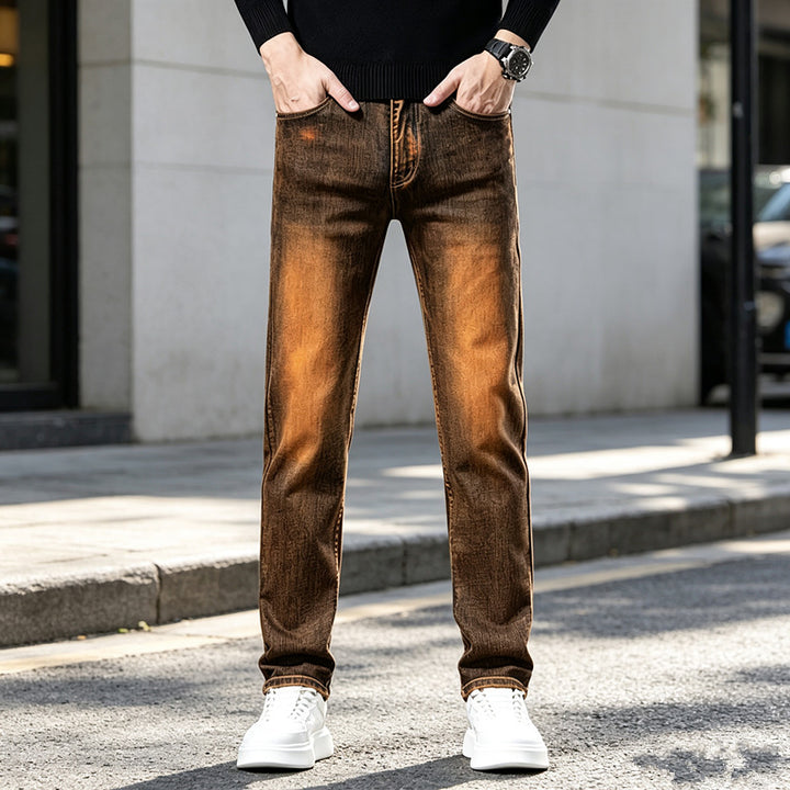 Herren Slim-Fit Jeans mit modischem Used-Look Drune