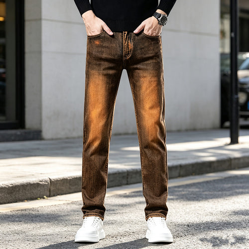 Herren Slim-Fit Jeans mit modischem Used-Look Drune