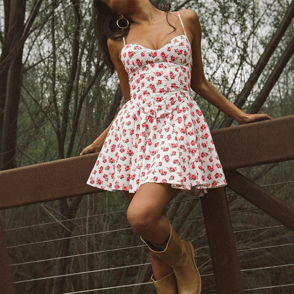 Damen Floral Kleid Drune