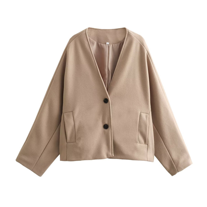 Damen Modische Jacke mit schickem Schnitt und praktischen Taschen Drune