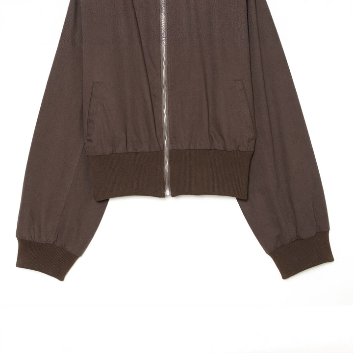 Damen nan kurzes Bomberjacke-Cropped mit breitem Rippenbund, Metallreißverschluss und oversized Ärmeln Drune