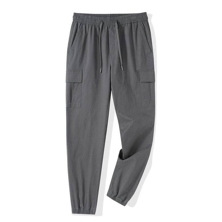 Herren Tapered Cargo-Joggerhose mit Tunnelzugbund, Klappentaschen und elastischem Knöchelabschluss Drune