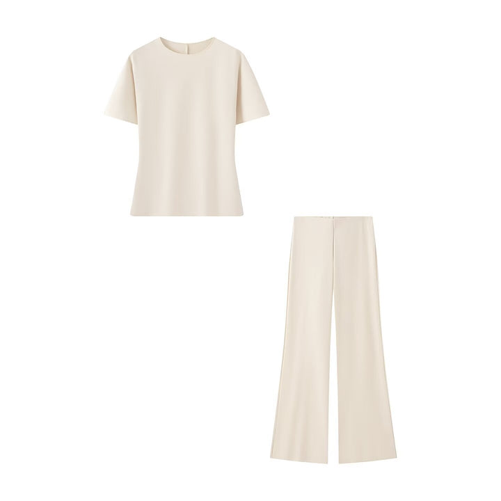 Damen Weite Satinhose mit hoher Taille und fließender Wide‑Leg‑Silhouette Drune