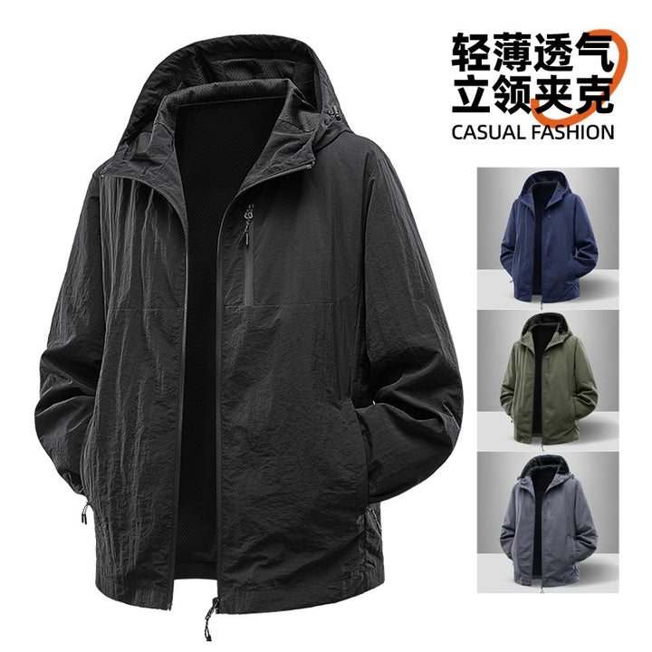 Herren Leichte und atmungsaktive Regenjacke Drune