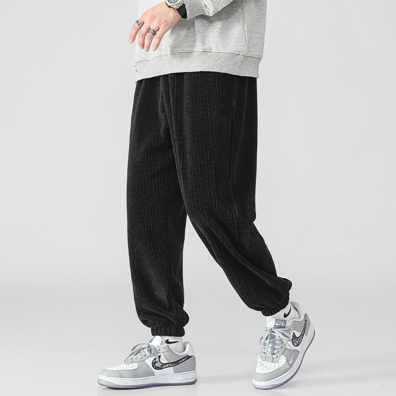 Herren Weiche Cord-Jogginghose im Relaxed-Fit mit elastischem Bund und Bündchen Drune