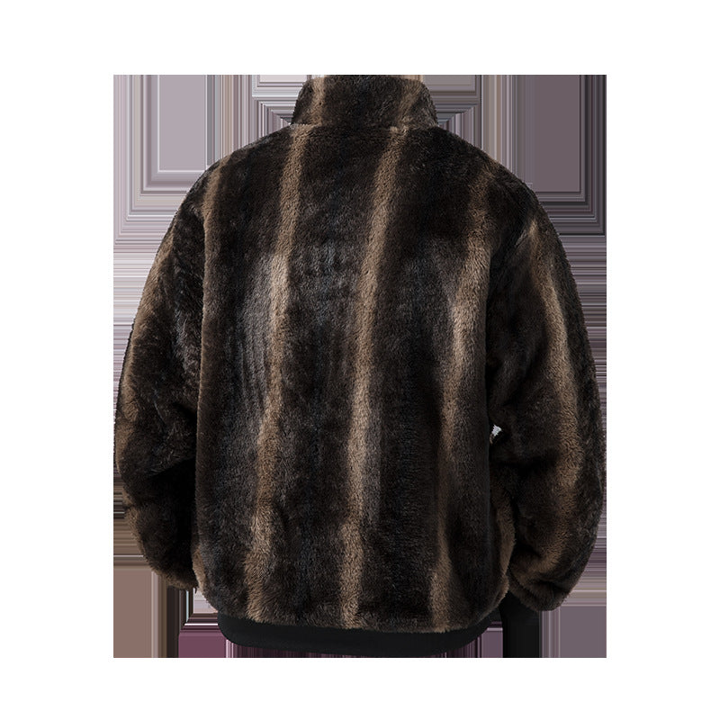 Herren Fleecejacke mit hohem Kragen und elastischem Bund Drune