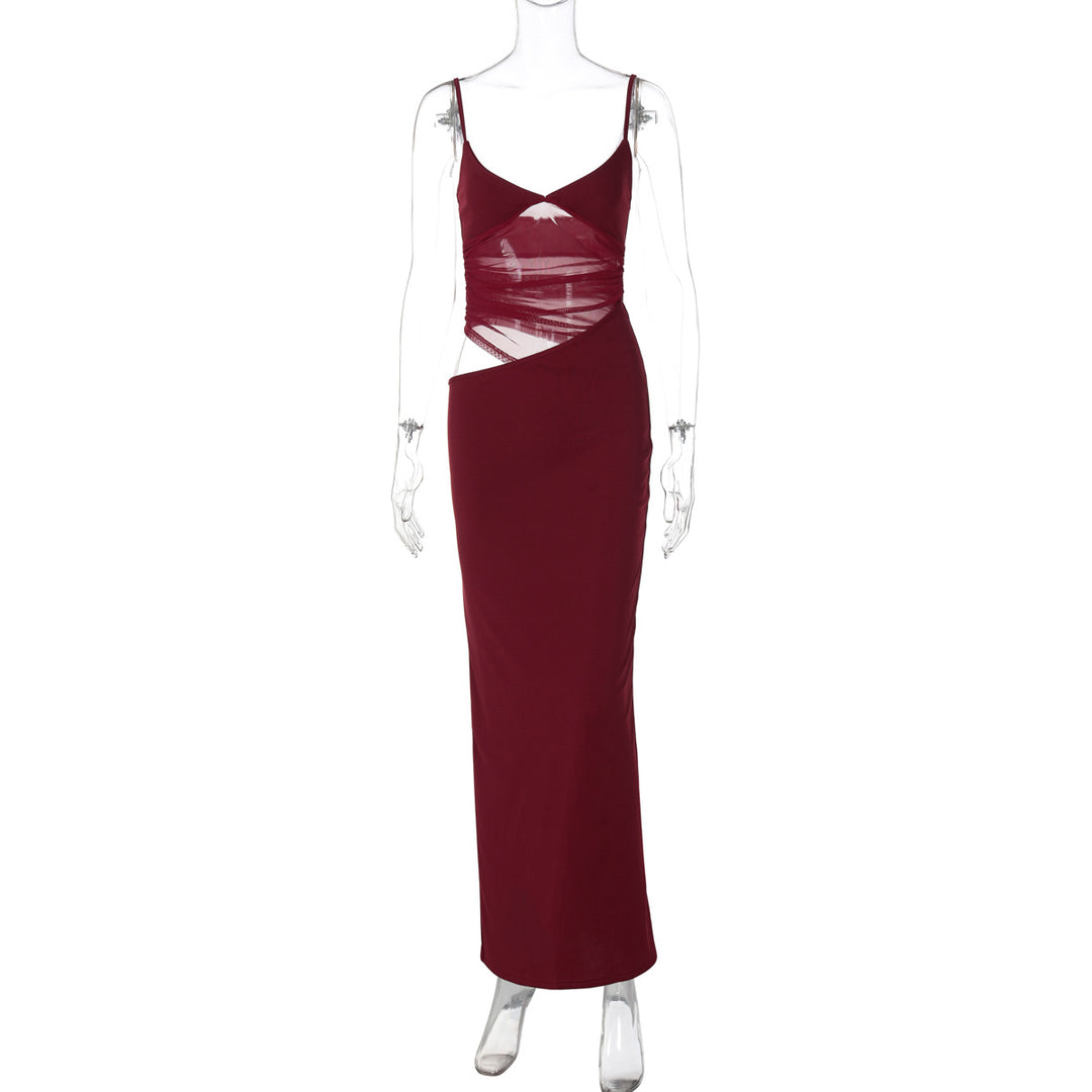 Damen Figurnahes Kleid mit transparenter Einsätze Drune