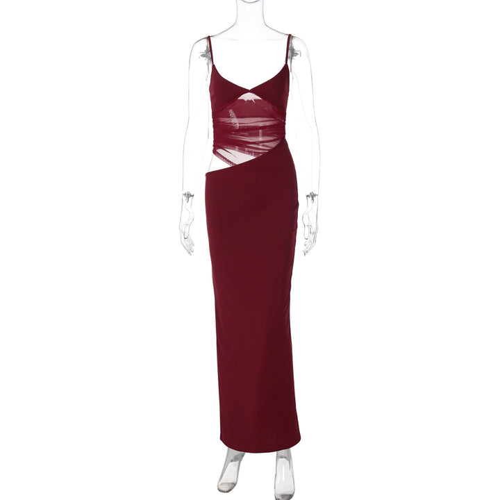 Damen Figurnahes Kleid mit transparenter Einsätze Drune