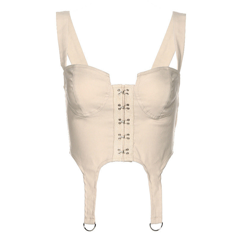 Damen Corsage mit geschnürtem Design Drune