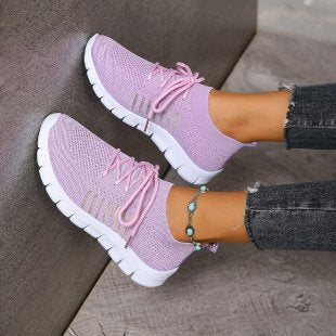 Damen  leichtes gestricktes Sneaker Slipper mit sockenähnlichem Schaft und flexibler Laufsohle Drune