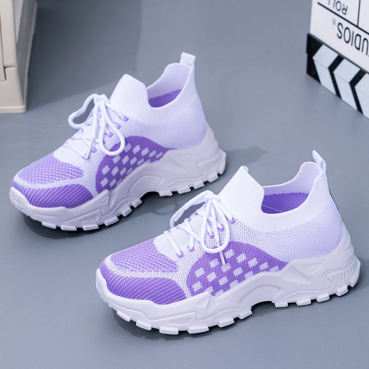 Damen Sportliche Sneaker mit atmungsaktiver Strickoberfläche und flexibler Sohle Drune