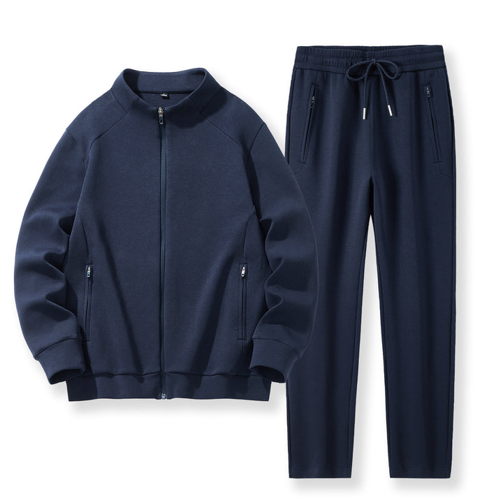Herren Zweiteiliges Performance-Trainingsset mit Stehkragen-Zipjacke und konischer Jogginghose Drune