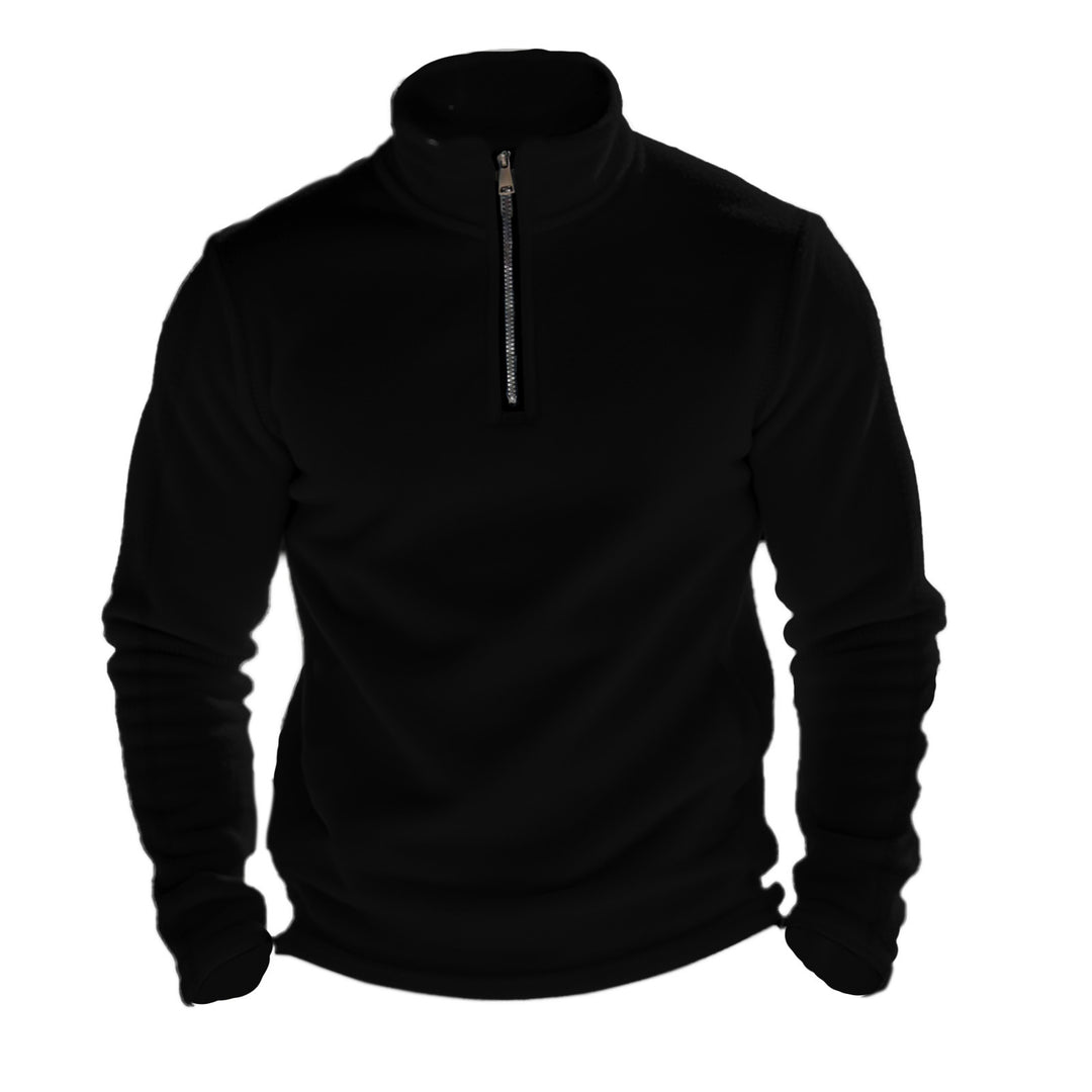 Herren nan funktionaler Fleecepullover mit Halbzip, Stehkragen und Raglanärmeln Drune