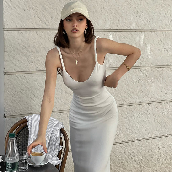 Damen Elegantes Maxikleid mit raffiniertem Schnitt Drune