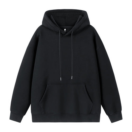 Unisex Oversize-Kapuzenpullover mit Kängurutasche und überschnittener Schulter Drune