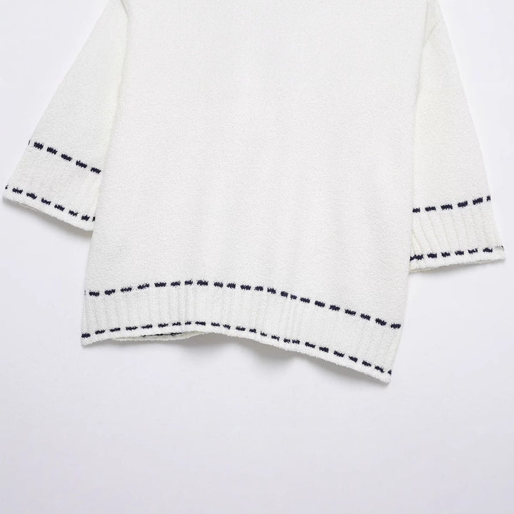 Damen Strukturierter Kurzarm Geschnittene Strickjacke Drune