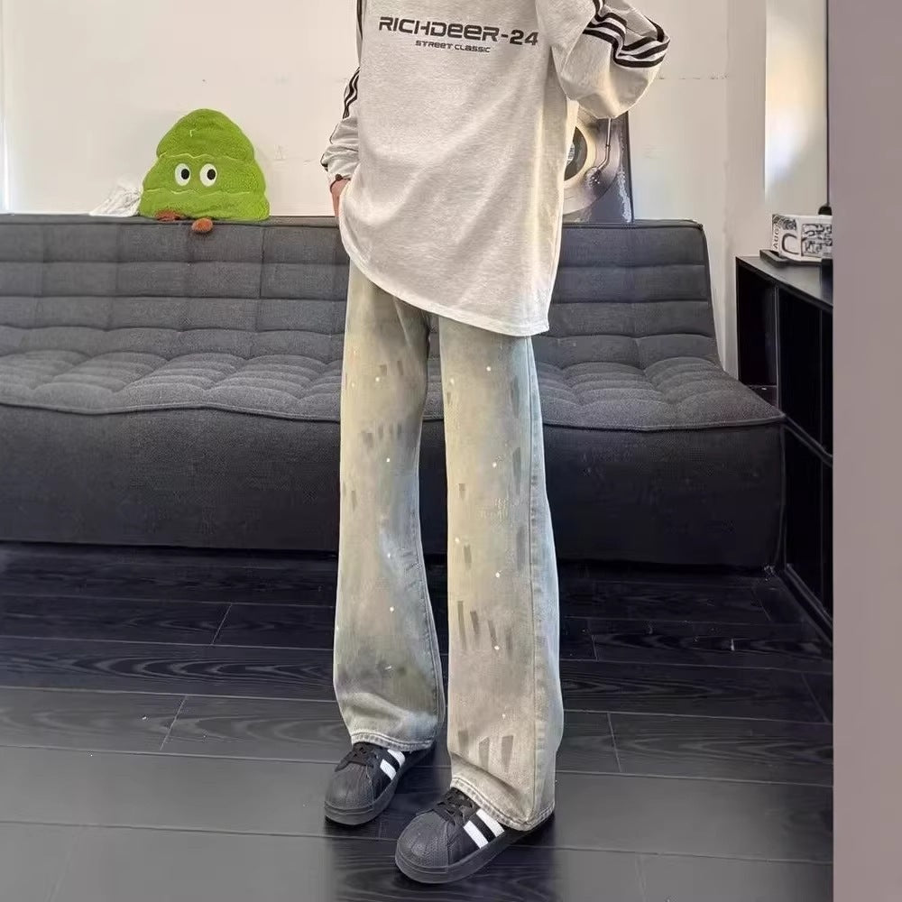 Damen Weit geschnittene Streetwear Jeans Drune