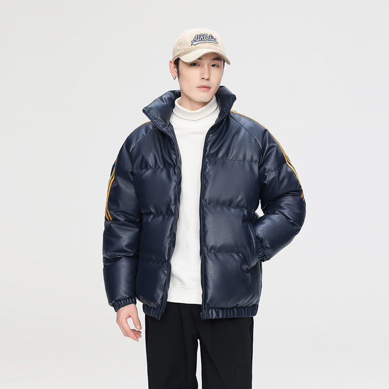 Herren Wattierte Steppjacke im Oversize-Sportlook mit Kontraststreifen an den Ärmeln Drune